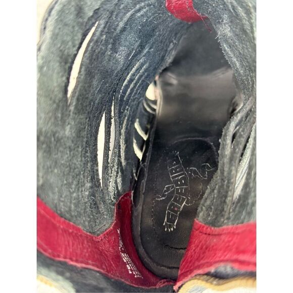 Freebird Washed Black Bela 100% Leather Cross Braided Ankle Western Boho Boots - Picture 11 of 14